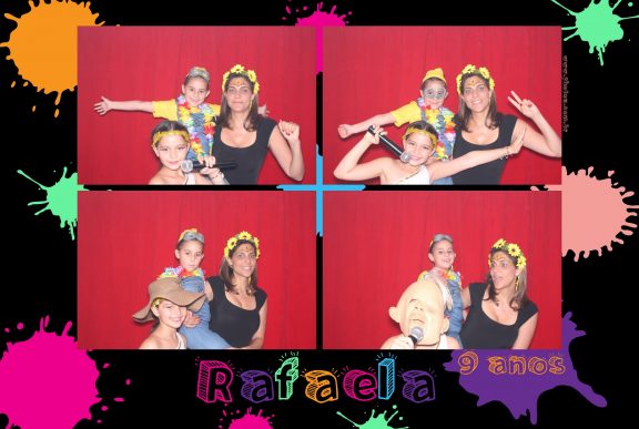 Rafaela 9 anos - Totem Fotográfico com backdrop e Varal